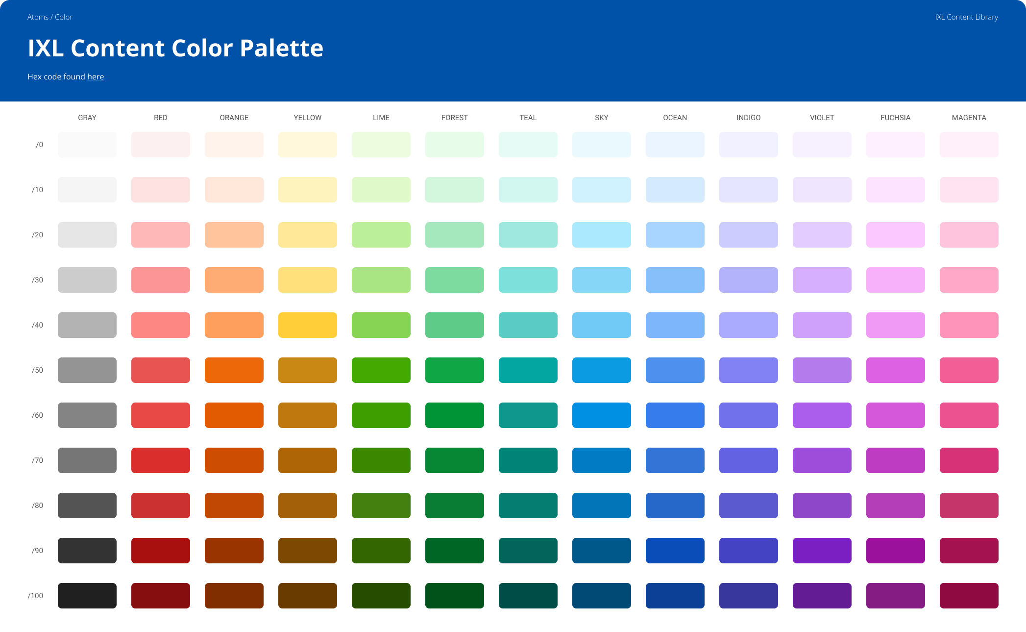 IXL color palette